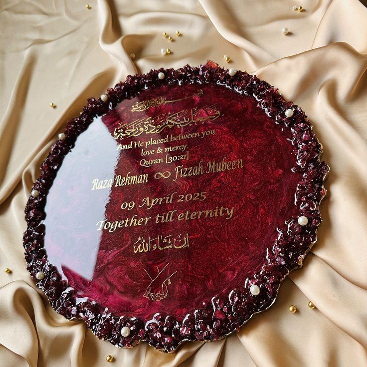Custom Luxury Resin Wedding Plaque