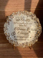 Custom Resin Engagement Plaque with Pearl and Crystal Border